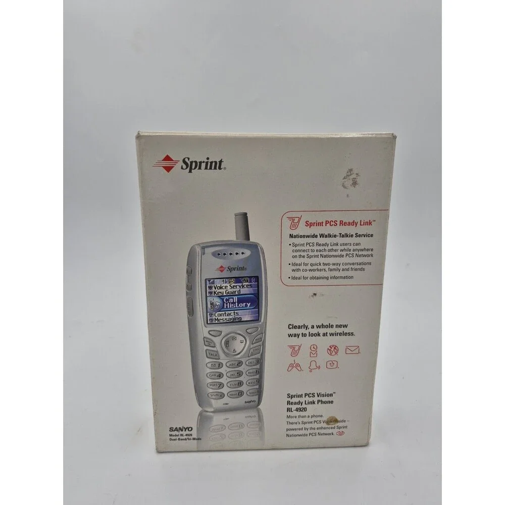 Vintage Sanyo RL-4920 Silver & Gray (Sprint) With Box and Manual 3 Batteries